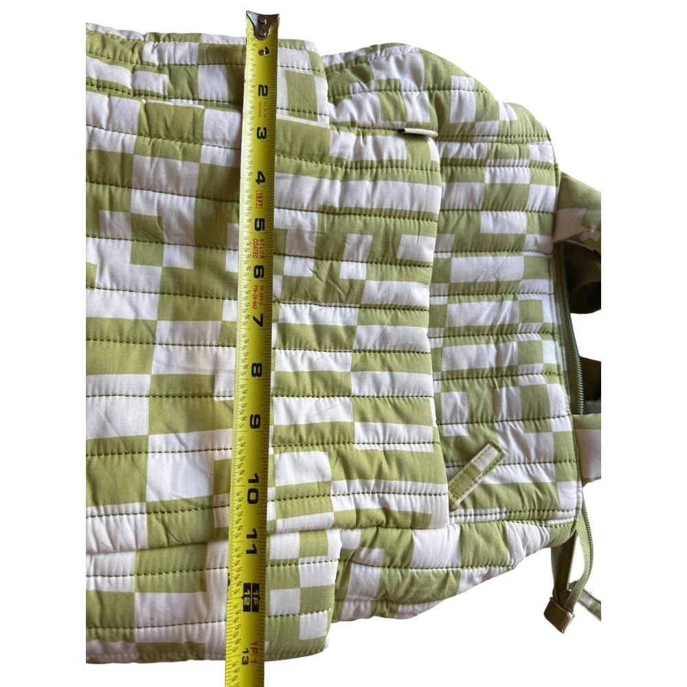 BEIS The Backpack Tote Play Date Green Check Convertible Diaper Bag